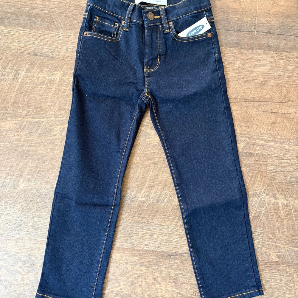 NWT Old Navy Jeans Youth Sz 6 Karate Slim 24/7 Button Elastic Adjustable Waist